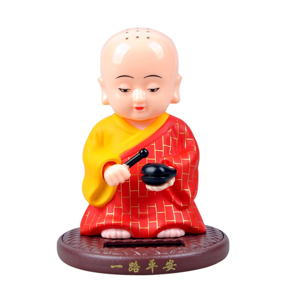 

Little Monk Figurine Car Solar Dashboard Ornament Lovely Desktop Decoration