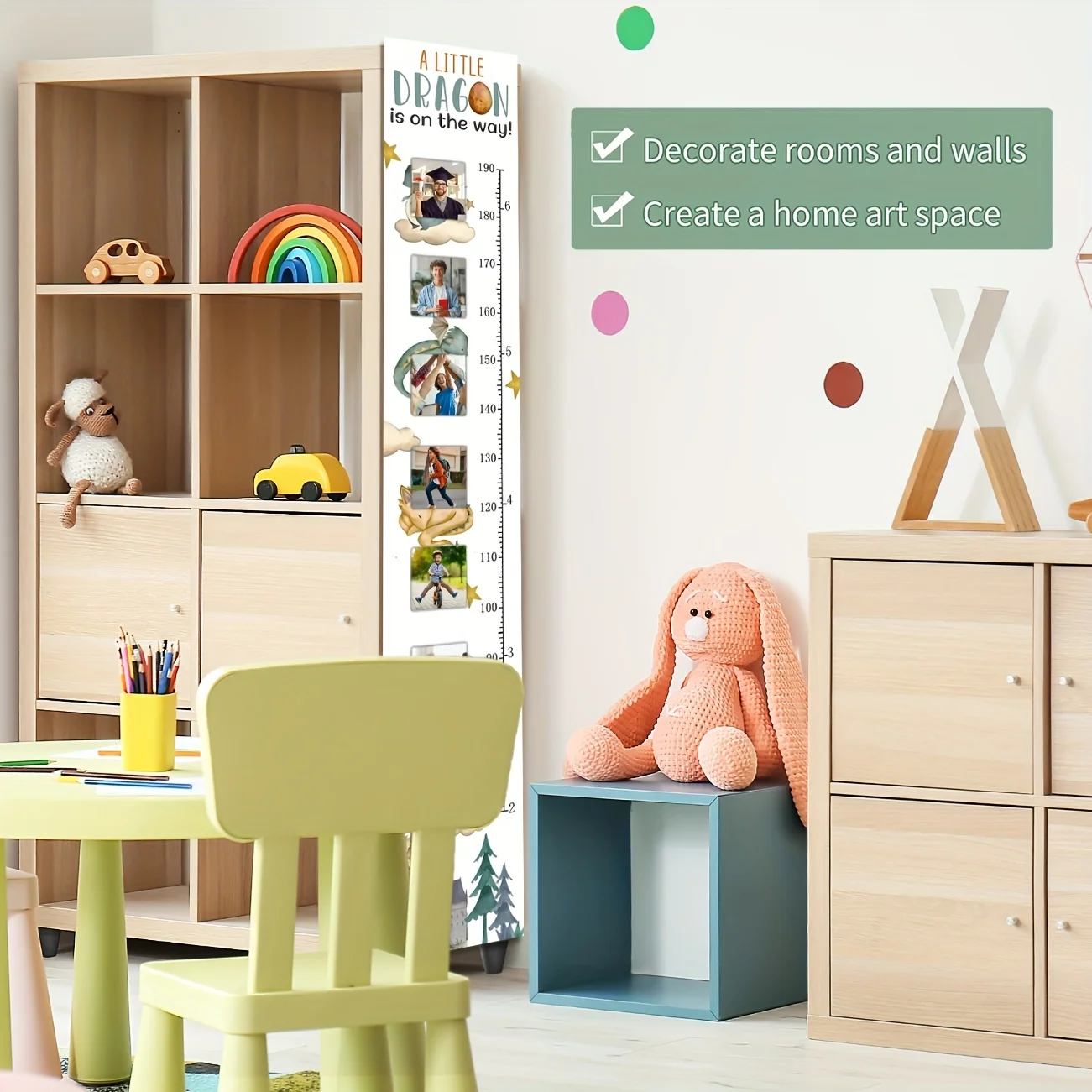 Персонализированная Таблица Роста На Тему Дракона Настенный Декор С Фоторамкой