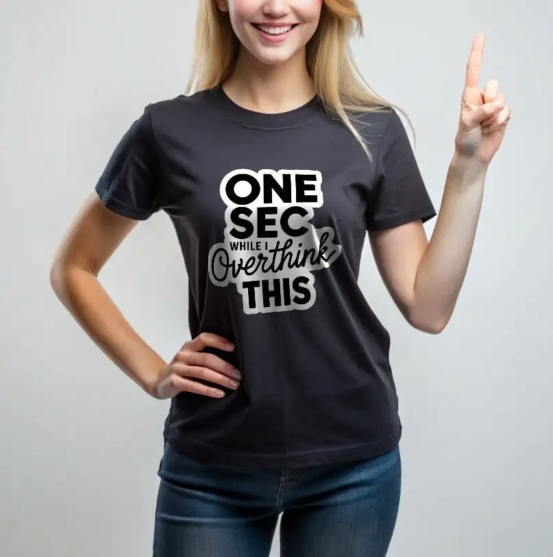 Футболка One Sec While I Overthink This забавная футболка Overthinker для интровертов решений
