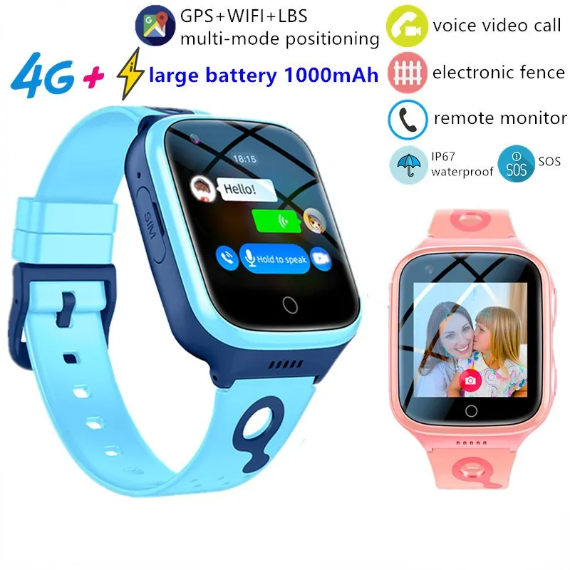 

4G Dzieci Smartwatch Z Funkcją Telefonu 1000mAh Wodoodporny IP67 Połączenie Wideo SOS GPS LBS WIFI Hot Sale