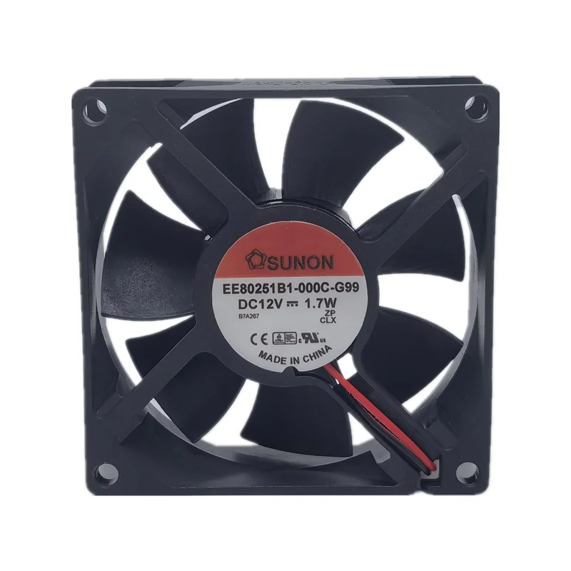 EE80251B1-000C-G99 8025 80мм 8см DC 12В 1.7Вт Бесшумный шариковый бесщеточный вентилятор охлаждения 80X80X25мм (art.: 3920da2bf2432) - 3920da2bf2432