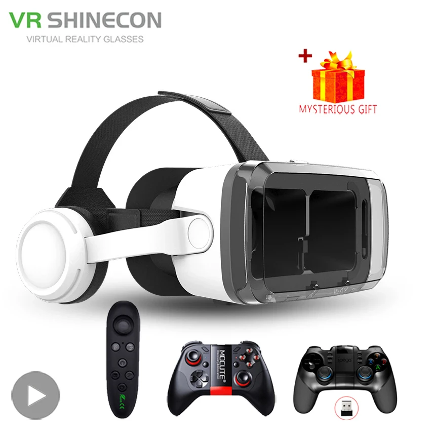 

Shinecon VR Glasses Bluetooth 3D Headset Virtual Reality Devices Helmet Viar Lenses Goggle For Smartphone Phone Smart Controller