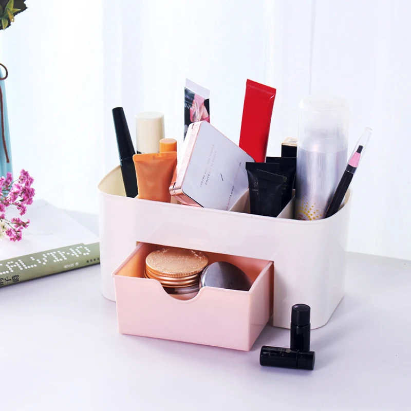 

Desktop Cosmetic Small Drawer Multi-function Jewelry Bathroom Storage Box Eyebrow Pencil Eye Black Finishing Makeup Organizer