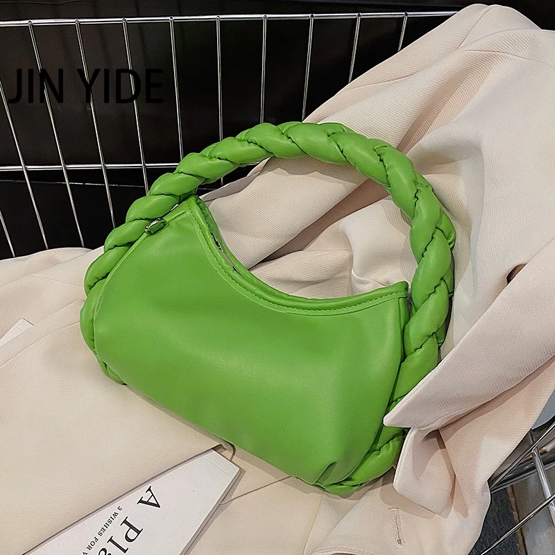 

Fashion Rope Handle Small PU Leather Half Moon Crossbody Bags for Women 2022 Trendy Shoulder Bag Ladies Handbags Luxury Totes