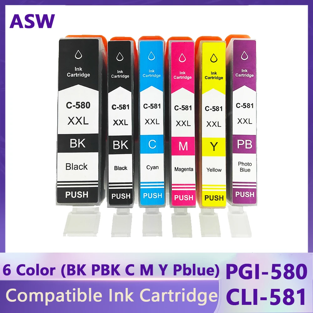 

PGI580 Compatible PGI-580 PGI 580 CLI 581 XXL ink cartridge for CANON PIXMATS705/TR7550/TR8550/TS6150/TS6151/TS6250/TS9551C