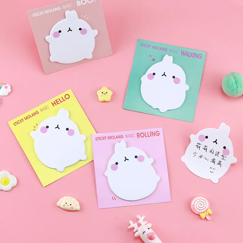

80 pcs/lot Creative Molang Rabbit Memo Pad Sticky Notes Cute N Times Stationery Label Notepad Bookmark Post School Supplies