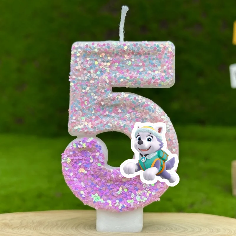 

Тематическая свеча с изображением «Щенячий патруль» 0-9, номер, торт на день рождения, юбилейная вечеринка, свечи для детског...