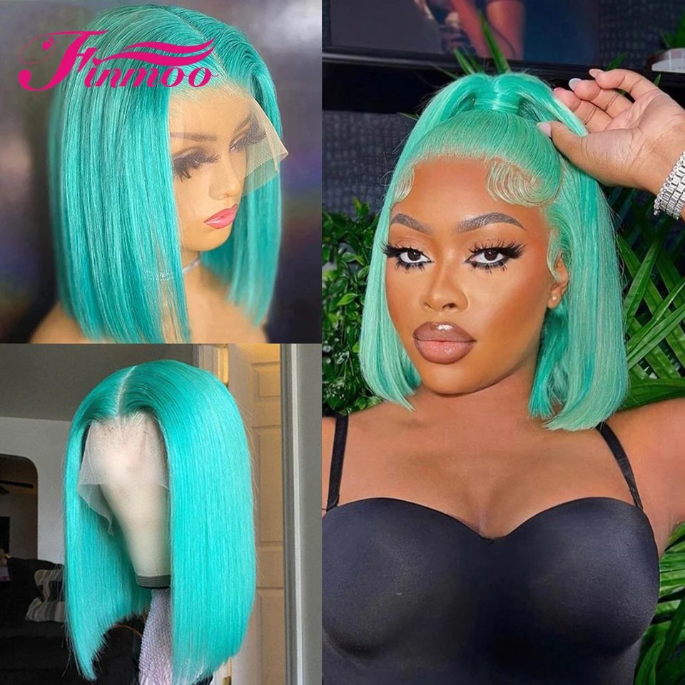 

Mint Green Straight Lace Front Wig Pixie Cut Short Bob Human Hair Wigs 13x4 Lace Front Wigs 613 Lace Frontal Wig 13x6 Preplucked
