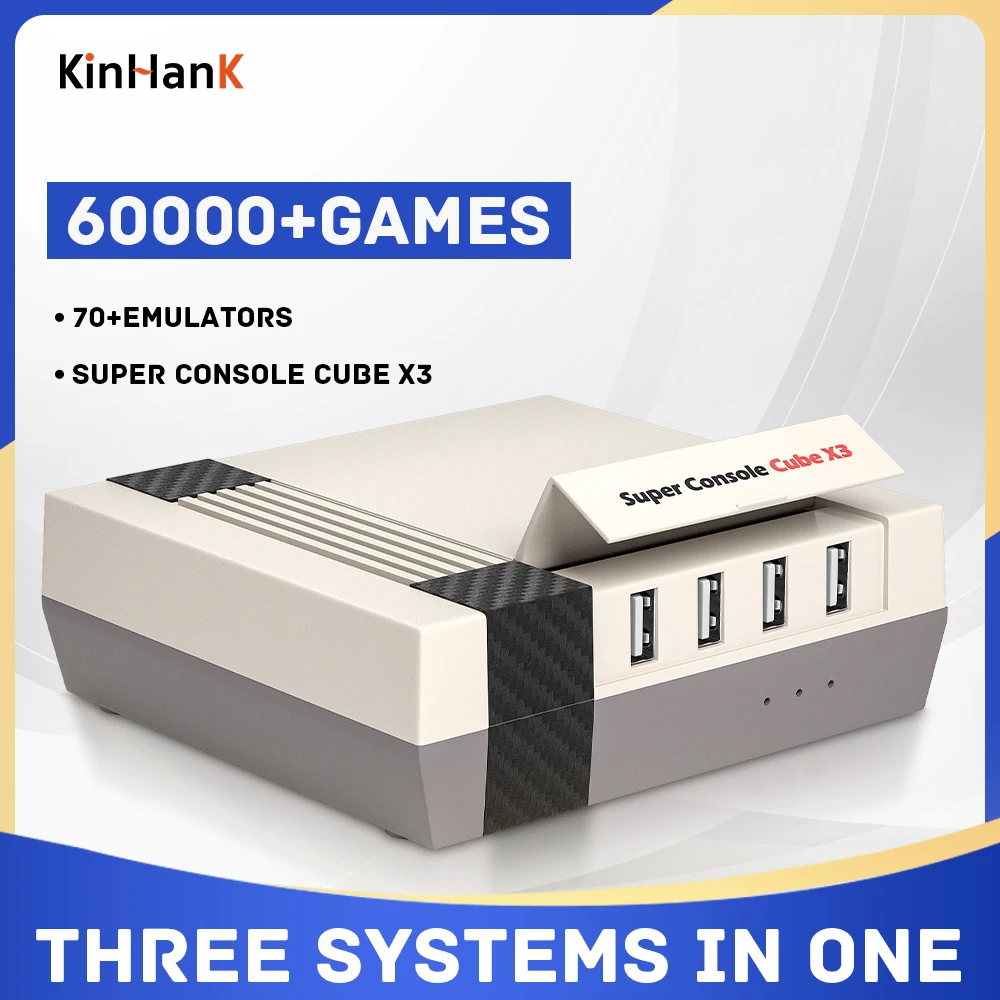 Игровая консоль CUBE X3, 60000 + игр, 70 + эмуляторов, Emuelec4.6/Android 9,0/CoreELEC три системы, 4K UHD, Plug And Play