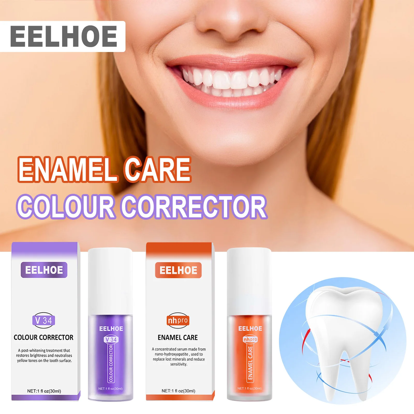 

EELHOE Tooth Whitening Repair Oral Cleaning Care Enamel Repair Toothpaste Fresh Breath Removing Stains