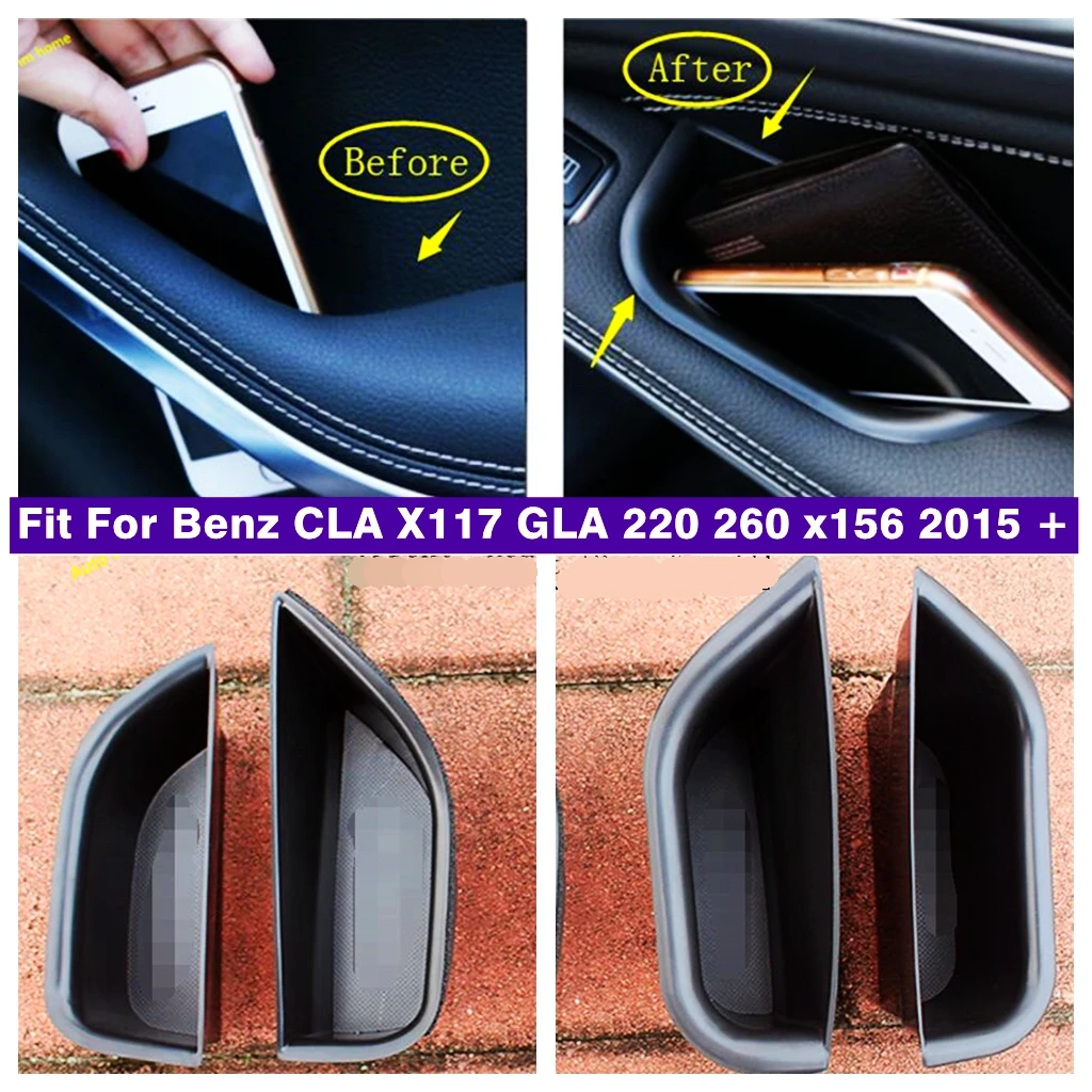 

Front & Rear Door Armrest Storage Container Box Holder Phone Tray Cover For Mercedes-Benz CLA X117 GLA 220 260 X156 2015 - 2019