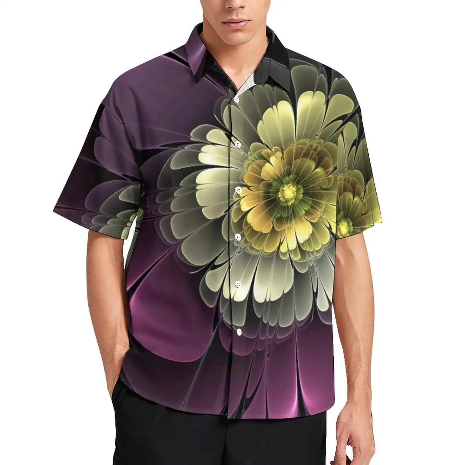 

Рубашка Purpur мужская с цветочным принтом, Повседневная пляжная блуза с абстрактным современным искусством, модная индивидуализированная блузка, большие размеры 3XL 4XL, на лето