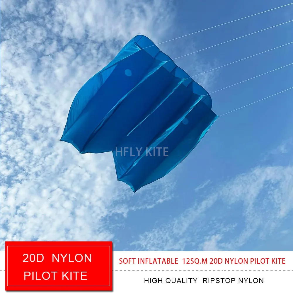 Фото HFLY Новое поступление, сверхлегкий нейлоновый пилотный змей 20D для взрослых, высококачественные нейлоновые мягкие надувные тракторные змеи Ripstop Flowform №3