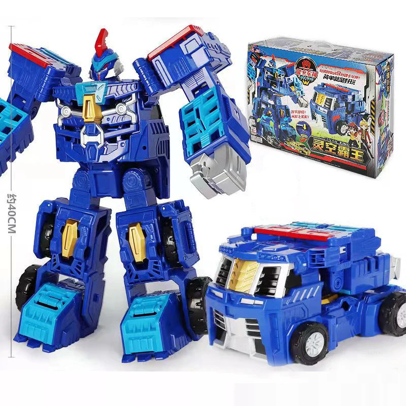 Turning Mecard Mega Evan King Transformation Truck Robot Cartoon Anime Car Model Toy Battle Arena Vehicle For Children Gift