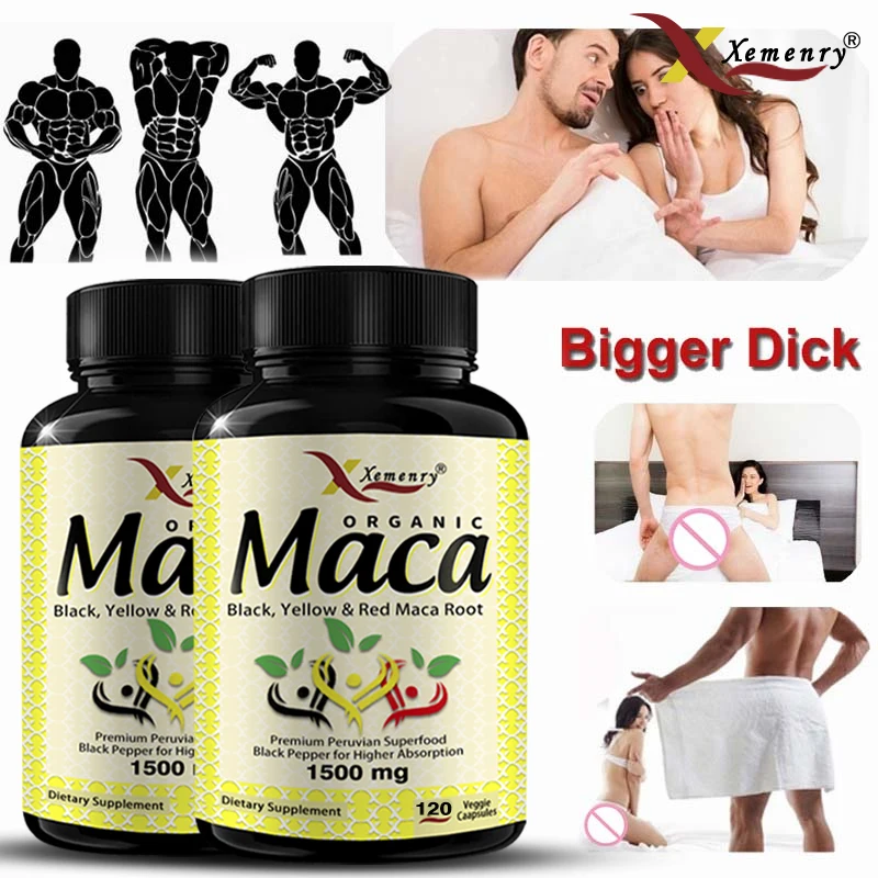 

Peruvian Maca Root Extract - Contains Black + Red + Yellow Organic Maca Root Powder Capsules, Veggie Caps 1500 Mg