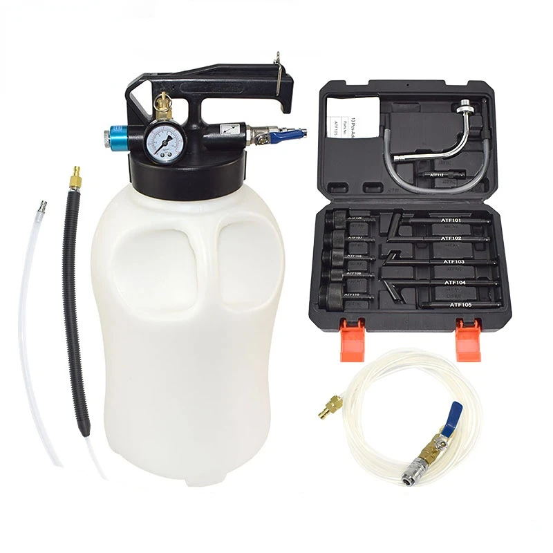 

10L Pneumatic Transmission Oil Filling Tool Fluid Extractor Dispenser Refill Pump Tool Kit With 13pcs ATF Adaptor