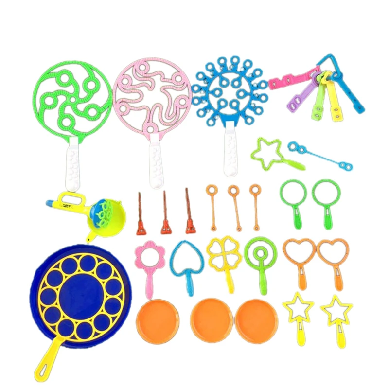 

29Pcs Funny Colorful Bubble Wand Kit Creative Bubble Making Wand Outdoor Activity & Party For Kids