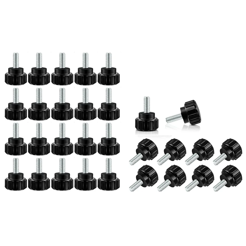 M4 X 10 мм Винт с накатанной головкой из углеродистой стали резьбой на ручках Черный