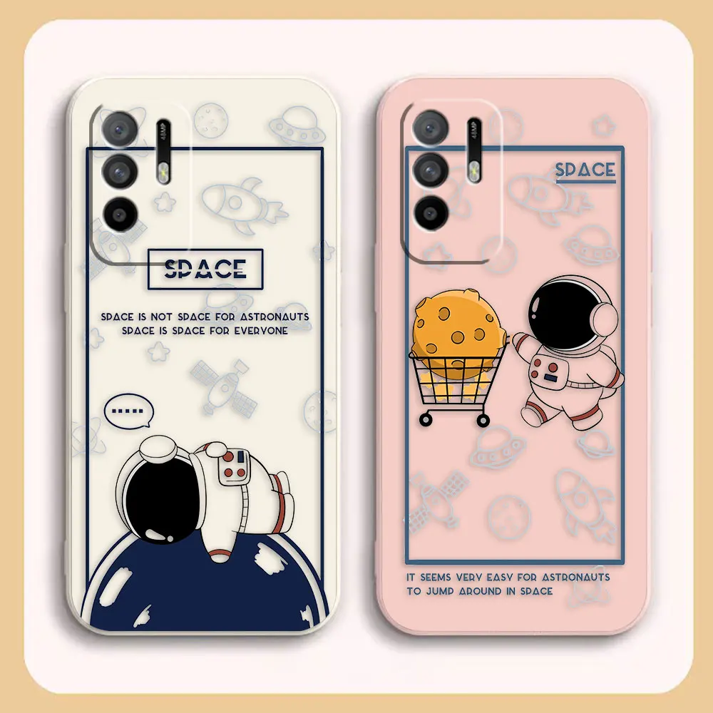 

Case For OPPO A52 A54 A55 A57 A59 A72 A73 A74 A91 A93 A92S A93S A94 A95 A96 4G 5G Case Funda Shell Happy Cartoon Astronaut Space