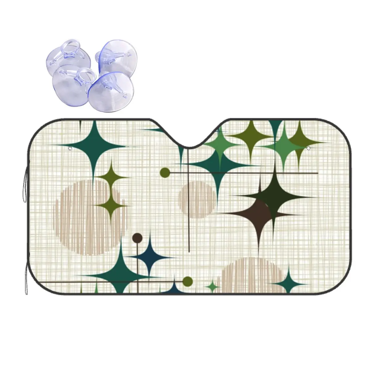 

Atomic Eames Era Starbursts And Globes Universal Sunshade Windscreen 76x140cm Foils Car Sunshade Ice Shield Dust Protection