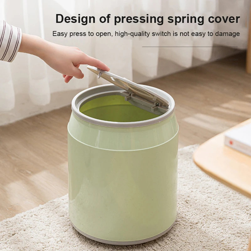 

With Cover Storage Box Home Living Room Creative Sundries Barrel Box Multifunctional Mini Trash Can Easy To Use And Clean Newest