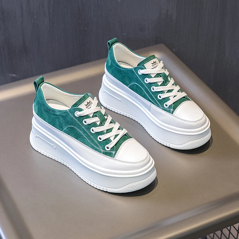 High Heeled Shoes for Women 2023 Designer Genuine Leather Casual Sneakers Ladies Tennis Chic Elegant Platform Sports Shoes Flats