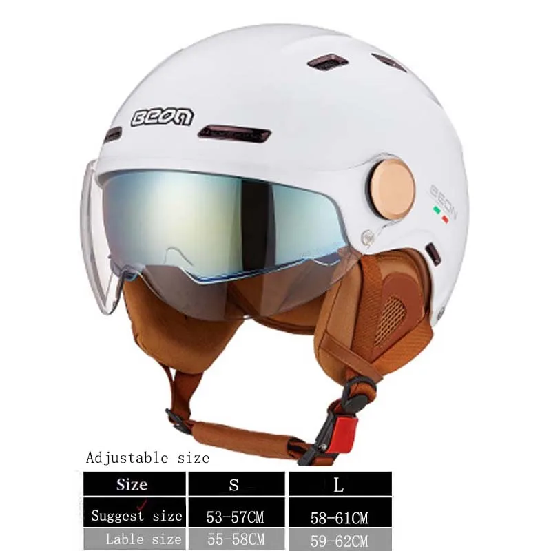 

BEON мужской Сертифицированный мотоциклетный шлем, регулируемая окружность головы, двойные линзы, аксессуары для мотокросса, мотоциклетные шлемы для скутера