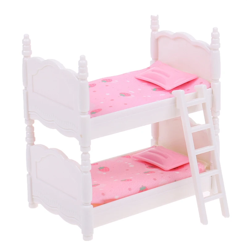 

Миниатюрный Кукольный домик в масштабе 1:12, миниатюрная модель мебели с двумя дисками, Игрушечная модель для двухъярусного школьного общежития, мини-кукольная кровать для спальни