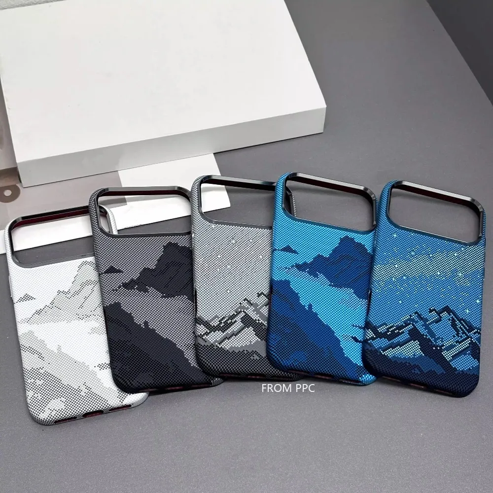 Фото Магнитный чехол Snow Mountain для iPhone 17 Pro Max, твердые магниты из углеродного волокна для ПК в задней крышке, металлический защитный корпус для объектива камеры №5
