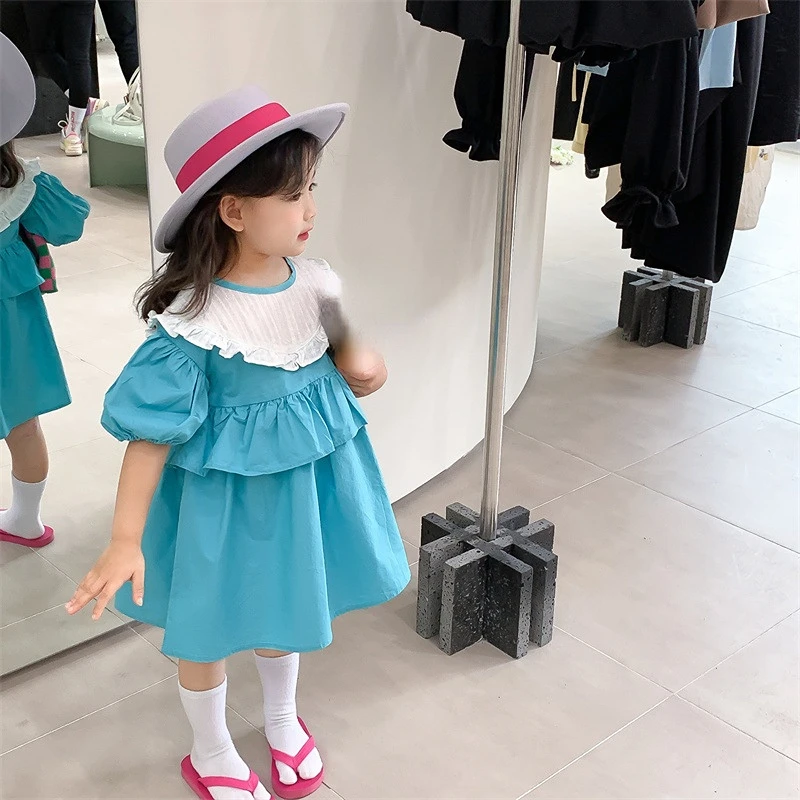 

Girl Newborn Baby Dress Spring Summer Toddler Kids Ruffles Puff Short Sleeve Dresses Children's Costumes Clothing C01