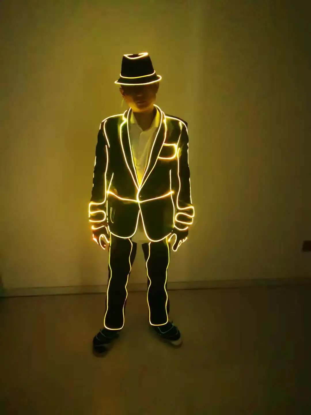 

2023 fashion Customize men normal LED Tron Dance Wear personalize advertising A1648 pink yellow orange green white quality