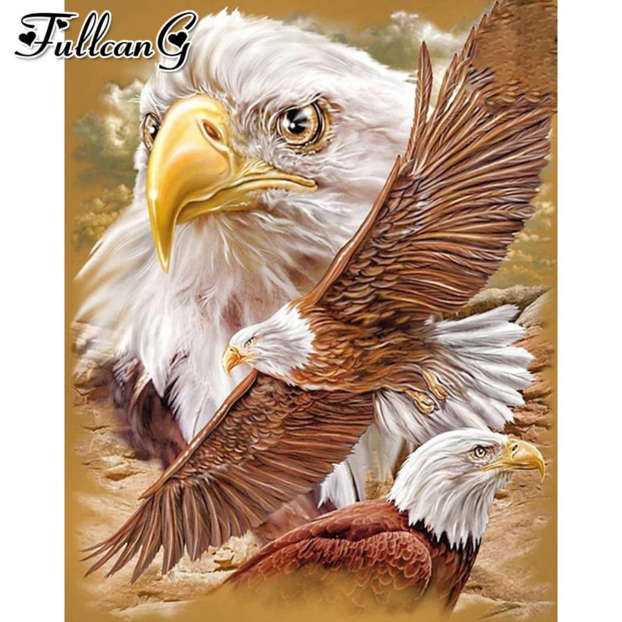 

new 5d diy diamond painting cross stitch eagle full rhinestone embroidery mosaic picture animal birds Home decor gift AA3547