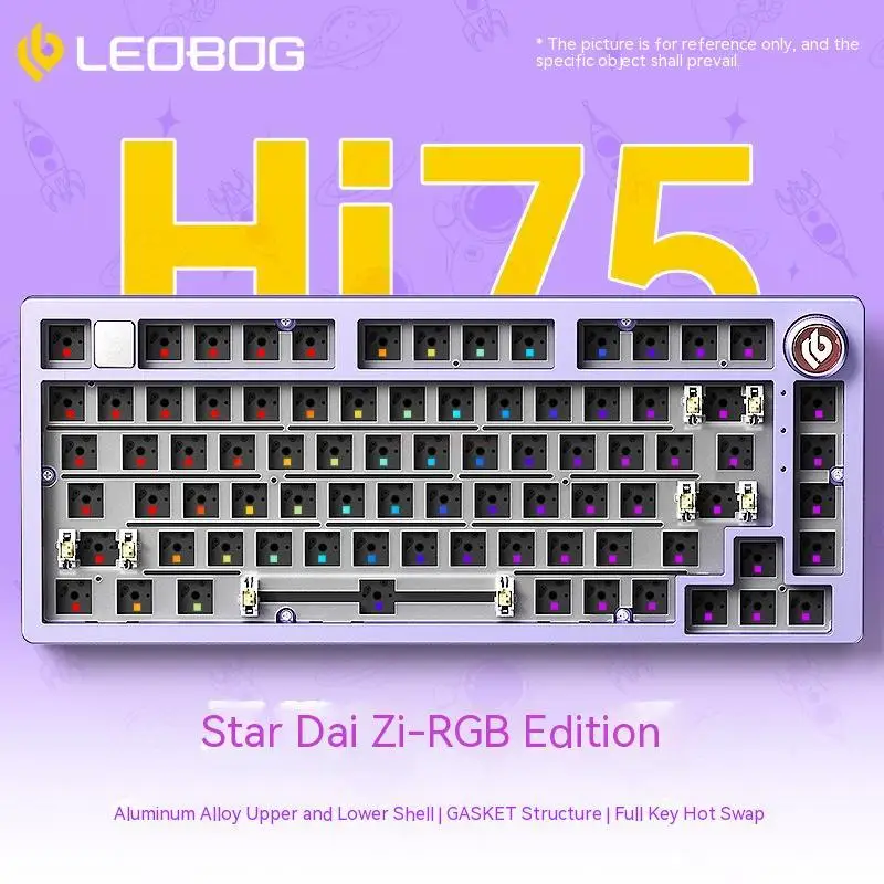

Hot-swap Leobog Hi75 Wirled Rgb Mechanical Keyboard Kit Gasket Custom Keyboard Aluminum Alloy Body Pc Gamer Accessories Laptop