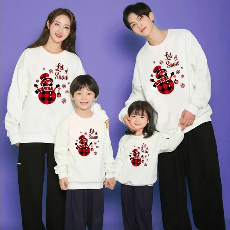 Рождественские одинаковые комплекты для всей семьи толстовка папы мамы дочки