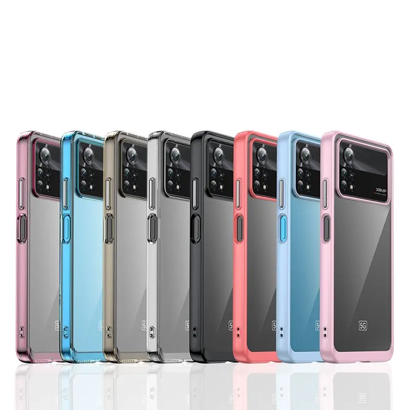 For Poco X4 Pro Case For Poco X4 Pro Cover Coque Fundas Hard Clear Translucent Soft Frame Phone Bumper For Poco X4 Pro