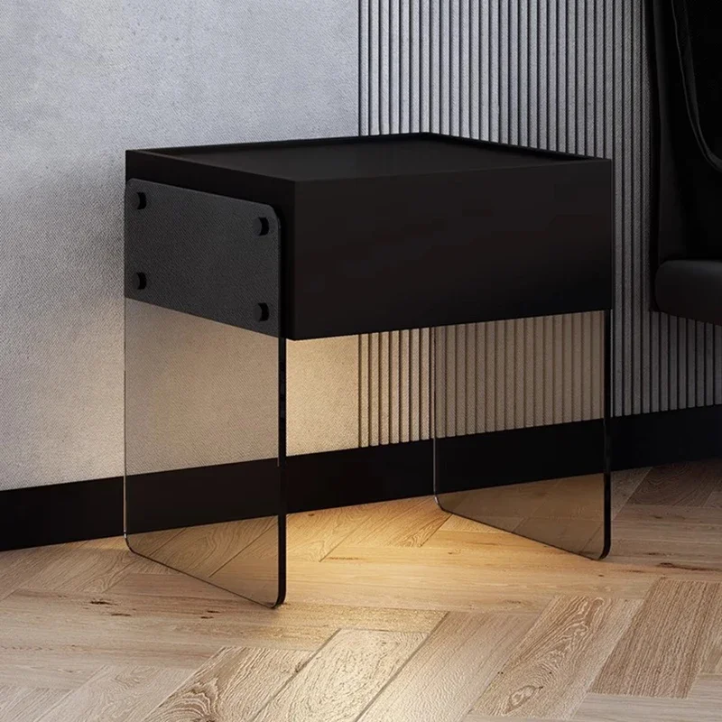 Черный промышленный прикроватный столик винтажная Роскошная гостиная