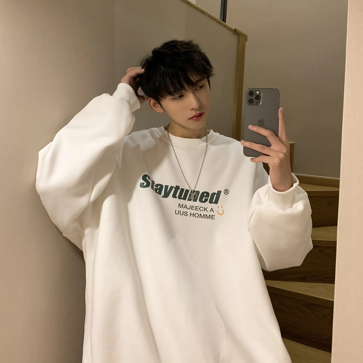 

Толстовка с надписью для мужчин и женщин, Свитшот в стиле оверсайз, Повседневная Уличная одежда в стиле Харадзюку, блестящая одежда в стиле ...