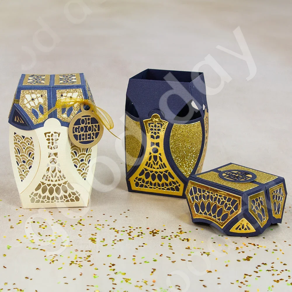 Chamfered Подарочная коробка металлические штампы и прозрачные Сделай Сам