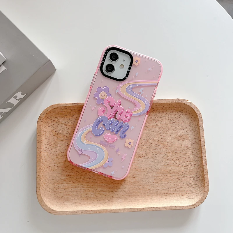 

Cute Cartoon Flower Smiley Letter Shockproof Soft Phone Case For iPhone 11 12 13 Pro Max X Xr Xs Max 7 8 Puls SE 2 Cover Capa