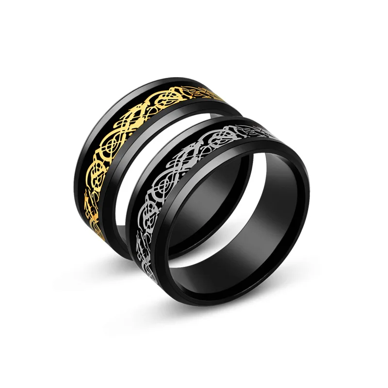 

20pcs/lot Titanium steel dragon ring lovers ring European and American fashion men's ring domineering ring gift for men
