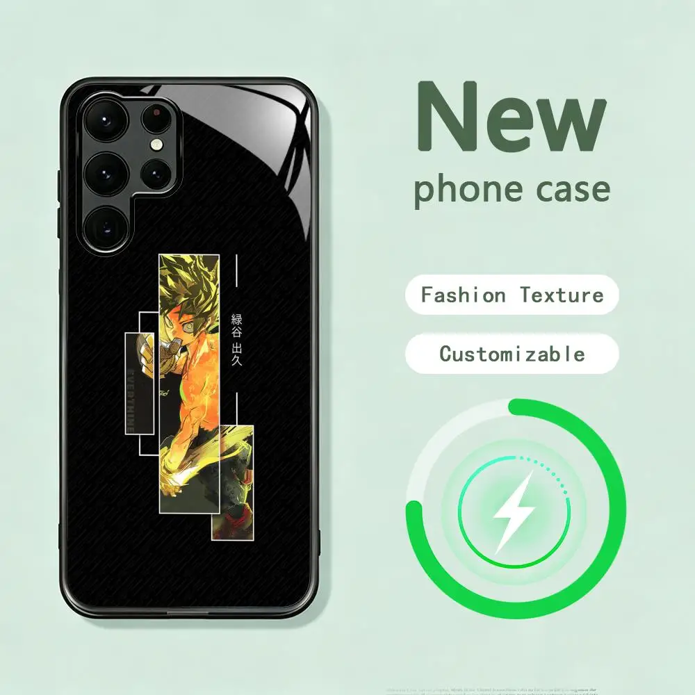 Фото Элитный чехол для телефона My Hero Academia для Samsung S26 S25 S24 S23 S22 S21 S20 Plus Ultra Note20, стеклянный магнитный чехол №1