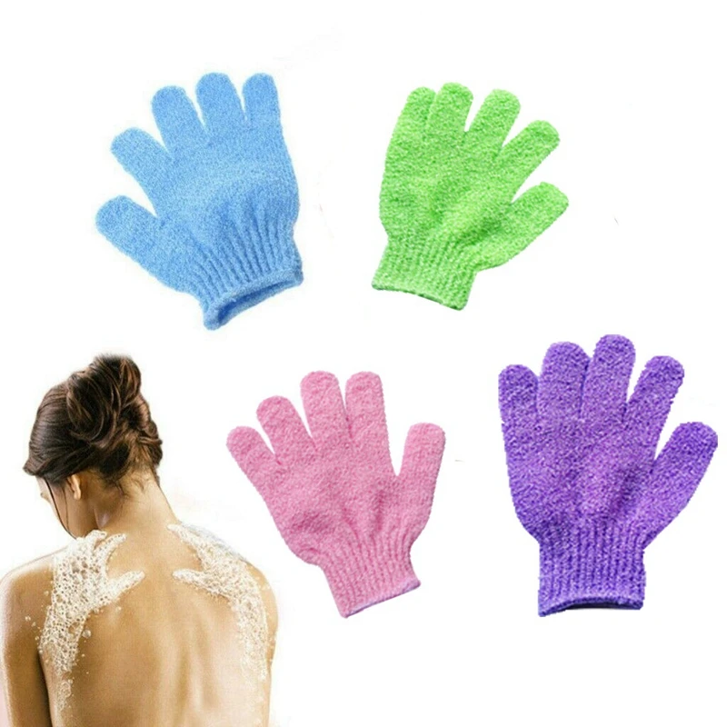 

4 Pair Shower Bath Gloves Exfoliating Wash Skin Spa Massage Body Scrubber Cleaner