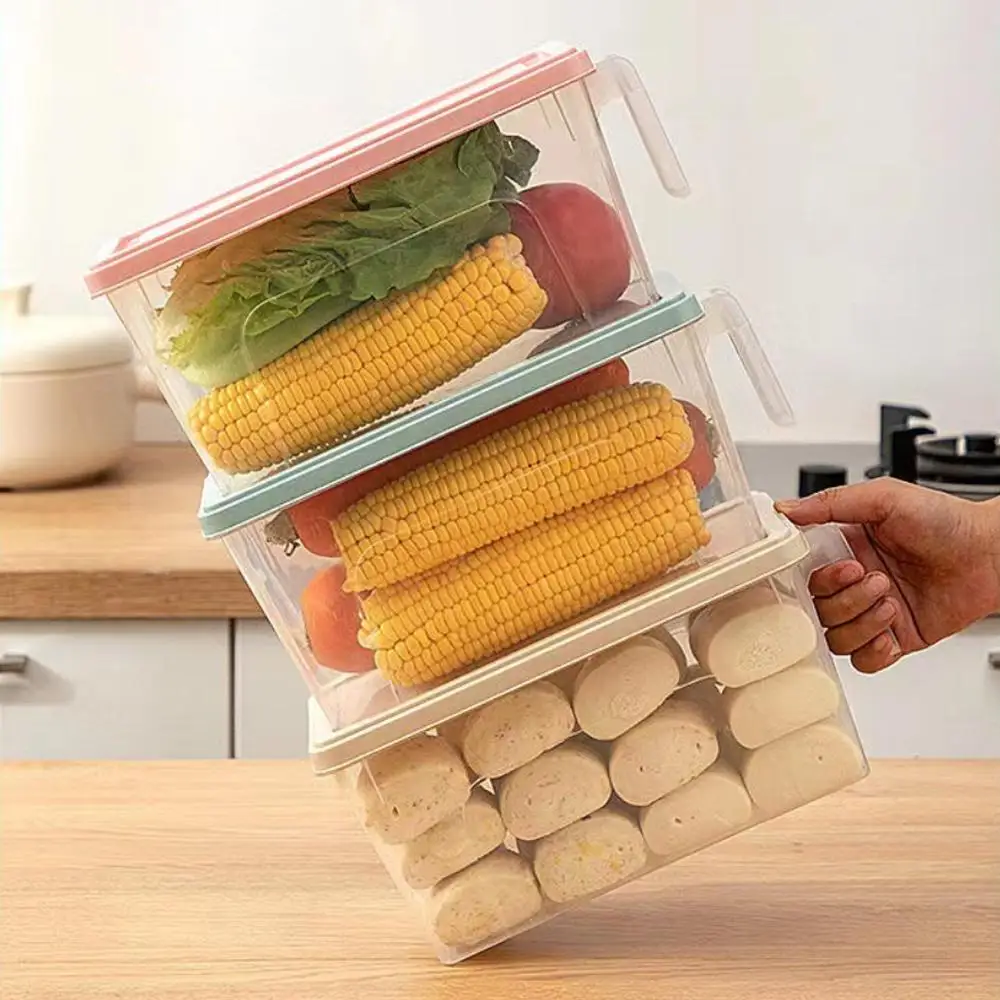 

Kitchen Storage Rack Fresh-keeping Box Sealed Anti-slip Cover Design Storage Box Miscellaneous Grain Noodle Vegetable With Lid