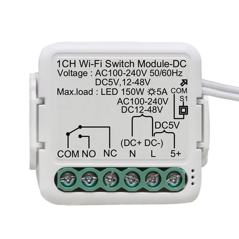 Фото Модуль умного сухого контакта A80I DC5V/12-48V AC110-240V Tuya, Wi-Fi модуль умного выключателя, совместимый с Alexa, Google, Alice Home №1
