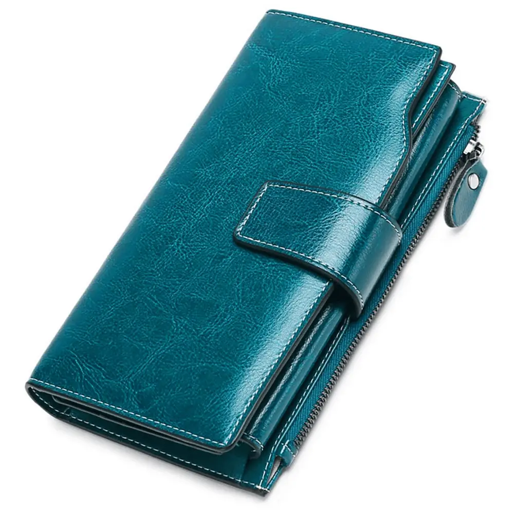 

Женские кожаные кошельки, клатч с RFID-блокировкой, держатель для карт, Женский кошелек с карманом на молнии