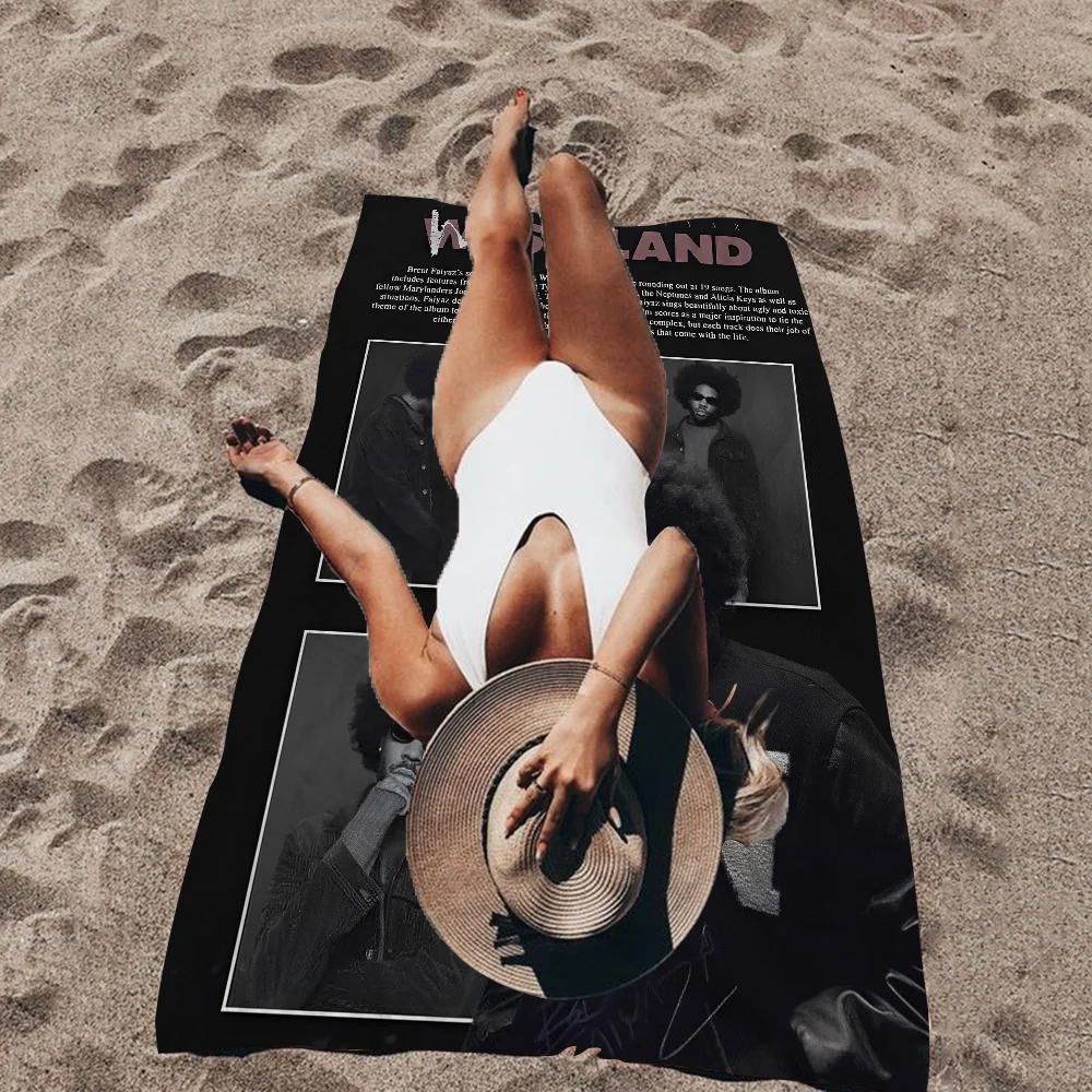 Brent Faiyaz 'Wasteland Music Пляжное полотенце с героями мультфильмов милое летнее детское