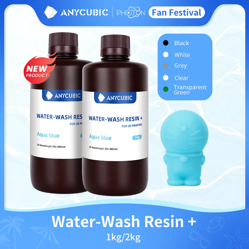 Cheap Anycubic水洗樹脂3Dプリンタ樹脂の洗える365 405nm液晶dlp光子M3プラス最大7 18kモノラル6 18k印刷