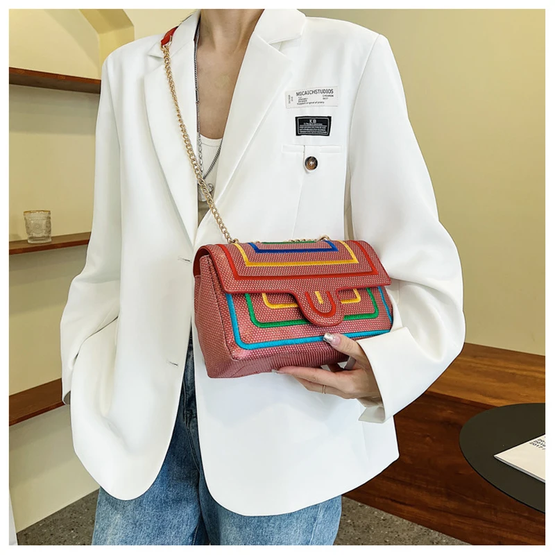 

Новая мода стразы индивидуальная маленькая квадратная сумка через плечо с цепочкой для девушек