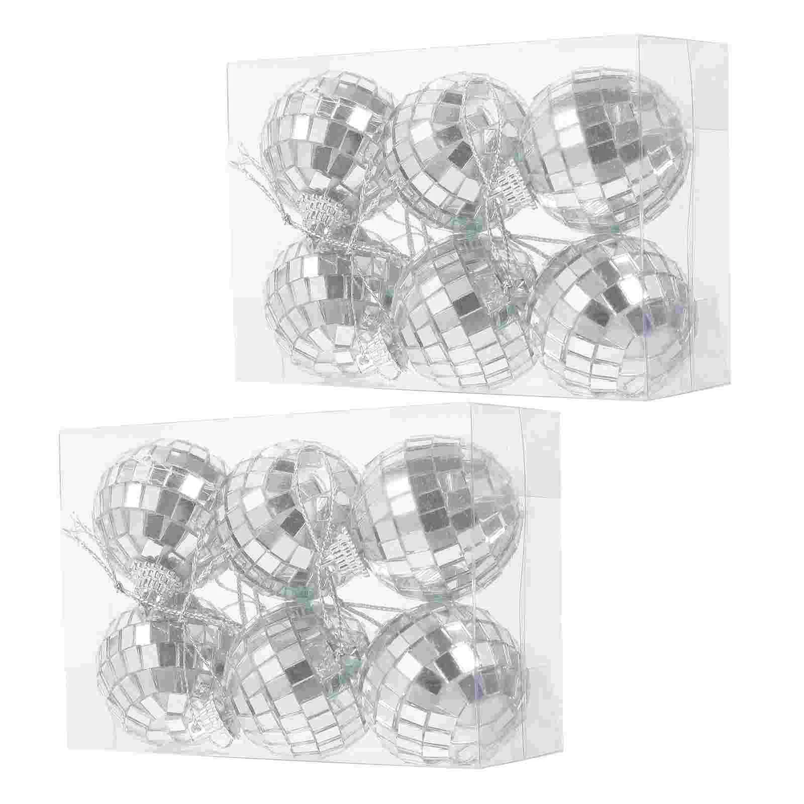 

12 Pcs Disco Reflective Ball Mirror Balls Prom Decorations Cake Foam Showcase Adornment Glass Sphere Dance Party