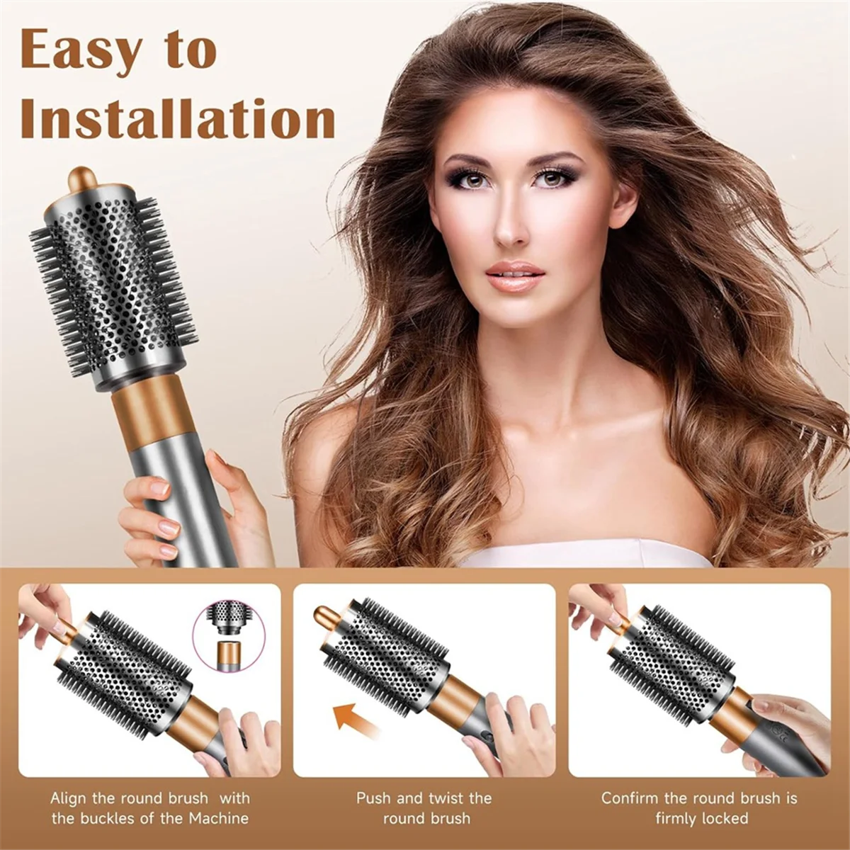 Большая круглая объемная щетка для насадок Dyson Airwrap пушистая и укладки